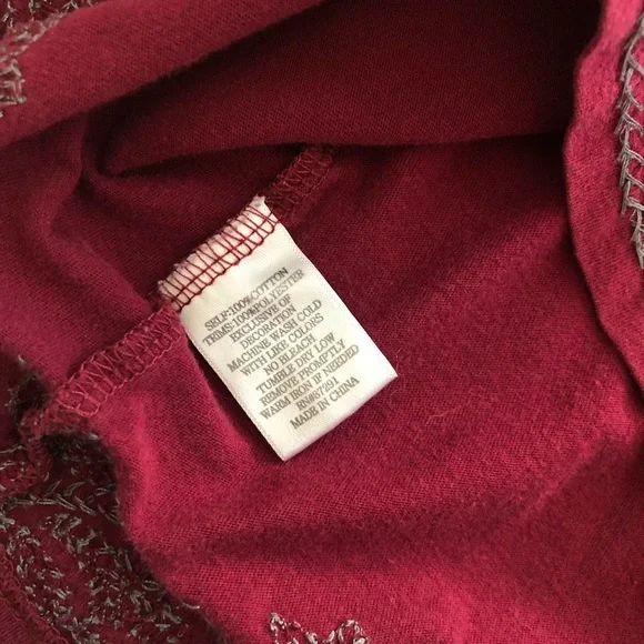 Johnny Was Burgundy Floral Embroidered Top - Picture 10 of 13